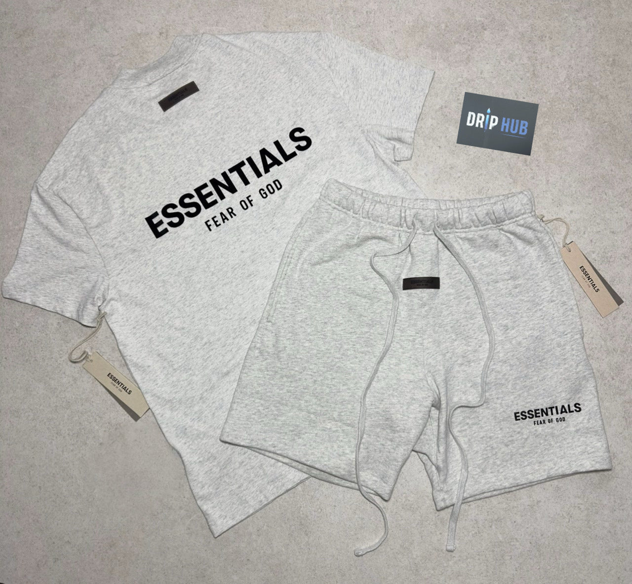 FOG Essentials ‘HEATHER OATMEAL’ T-shirt + Shorts Set